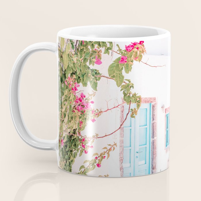 Santorini Greece Mamma Mia Pink House Travel Photography Coffee Mug Gallery Image 3