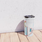 Santorini Greece Mamma Mia Pink House Travel Photography Travel Mug Gallery Image 4