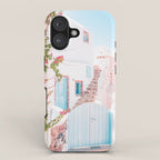 Santorini Greece Mamma Mia Pink House Travel Photography iPhone Case Gallery Image 1