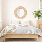 Santorini Greece Mamma Mia Pink House Travel Photography Duvet Cover Gallery Image 3