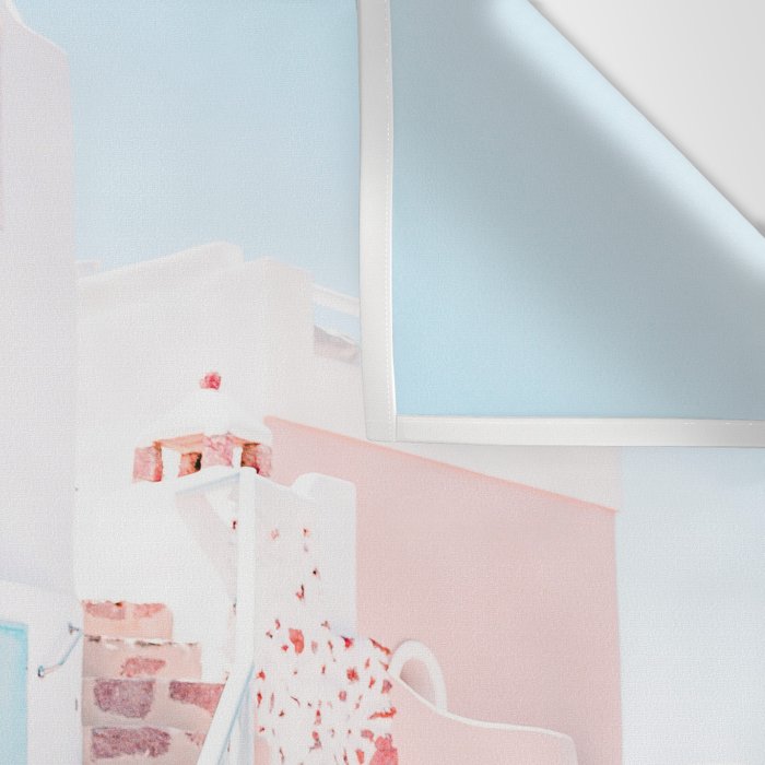 Santorini Greece Mamma Mia Pink House Travel Photography Wall Tapestry Gallery Image 3