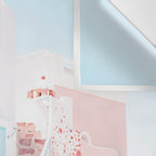 Santorini Greece Mamma Mia Pink House Travel Photography Wall Tapestry Gallery Image 3