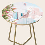 Santorini Greece Mamma Mia Pink House Travel Photography Side Table Gallery Image 2