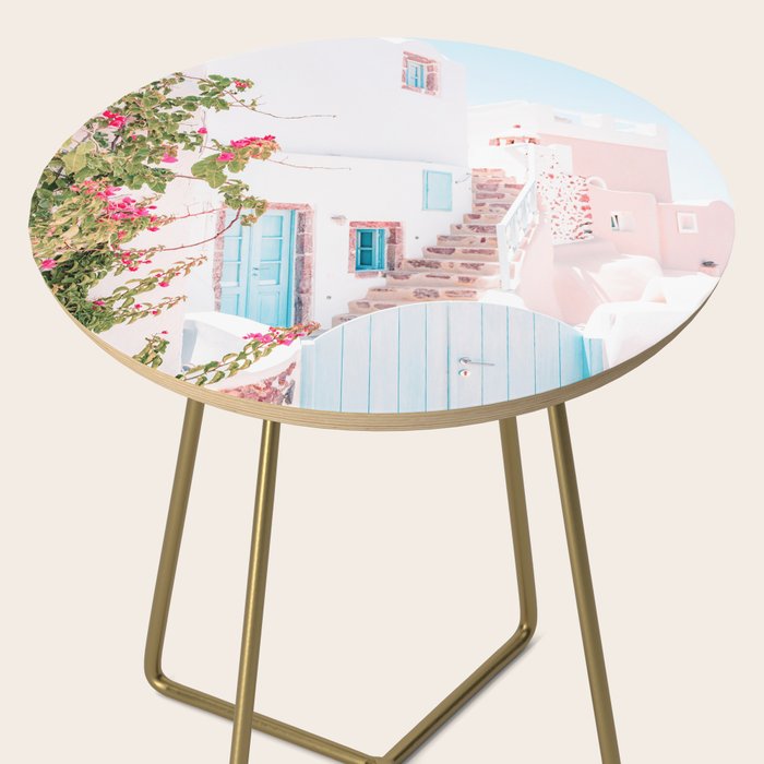 Santorini Greece Mamma Mia Pink House Travel Photography Side Table Gallery Image 2