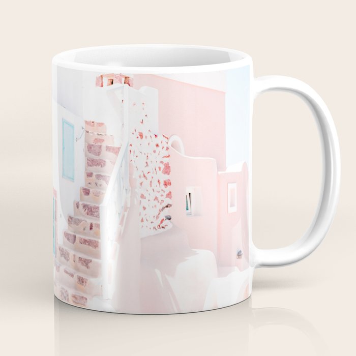 Santorini Greece Mamma Mia Pink House Travel Photography Coffee Mug Gallery Image 1