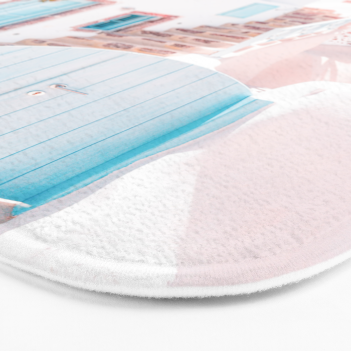 Santorini Greece Mamma Mia Pink House Travel Photography Bath Mat Gallery Image 3