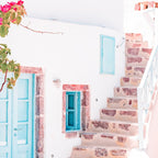 Santorini Greece Mamma Mia Pink House Travel Photography Coffee Mug Gallery Image 2