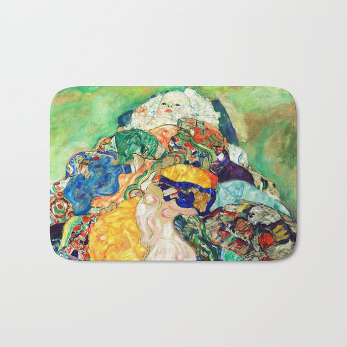 Gustav Klimt Baby in Cradle, 1917/1918 Bath Mat Gallery Image 1