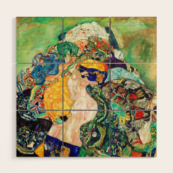Gustav Klimt Baby in Cradle, 1917/1918 Wood Wall Art Gallery Image 1