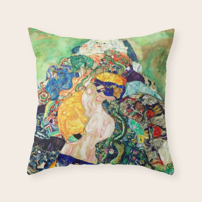 Gustav Klimt Baby in Cradle, 1917/1918 Throw Pillow Gallery Image 6