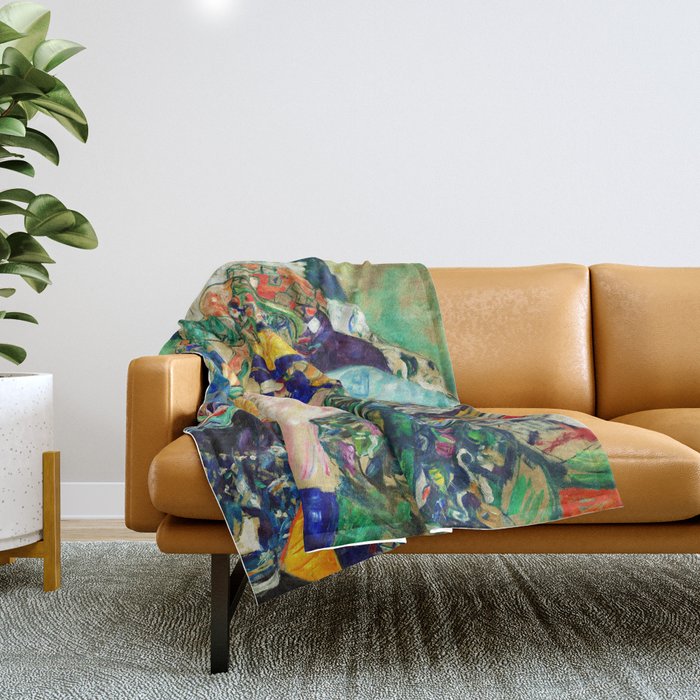 Gustav Klimt Baby in Cradle, 1917/1918 Throw Blanket Gallery Image 1