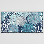 Garden Florals, Navy, Blue, Teal Desk Mat Gallery Image 3