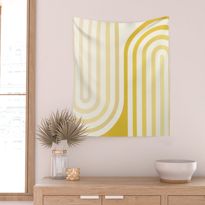 Bold Curvature Stripes XVIII Wall Tapestry Gallery Image 2