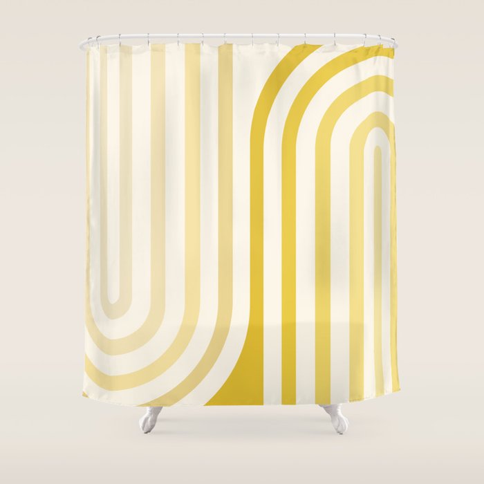 Bold Curvature Stripes XVIII Shower Curtain Gallery Image 1
