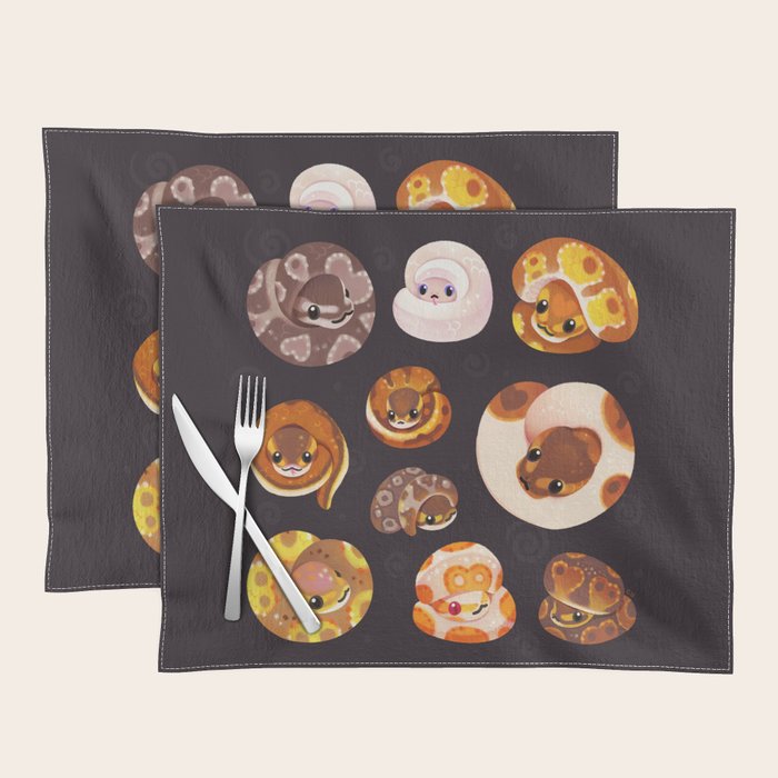 Shy ball pythons - dark Placemat Gallery Image 1