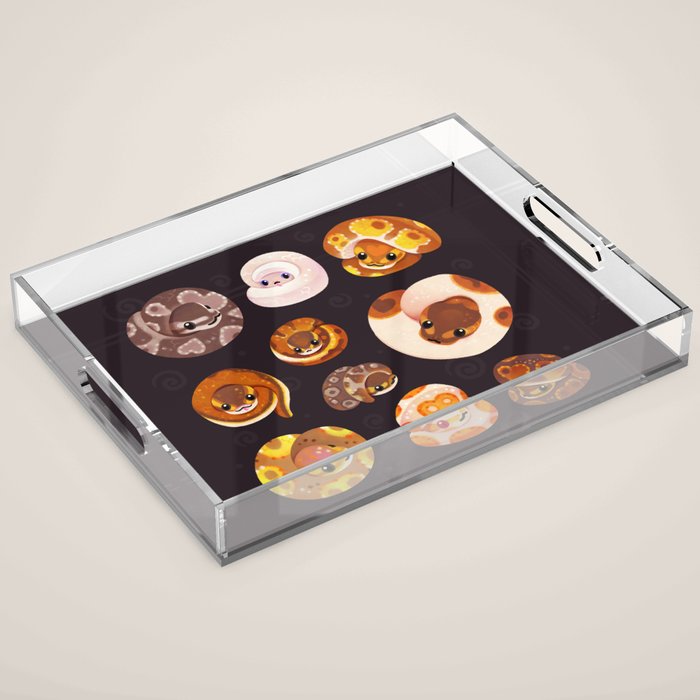 Shy ball pythons - dark Acrylic Tray Gallery Image 1