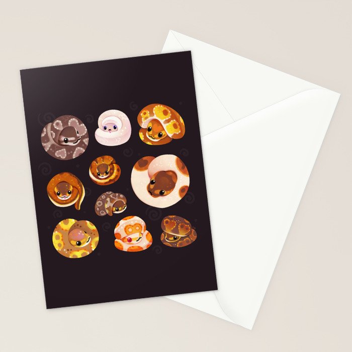 Shy ball pythons - dark Stationery Card Gallery Image 2
