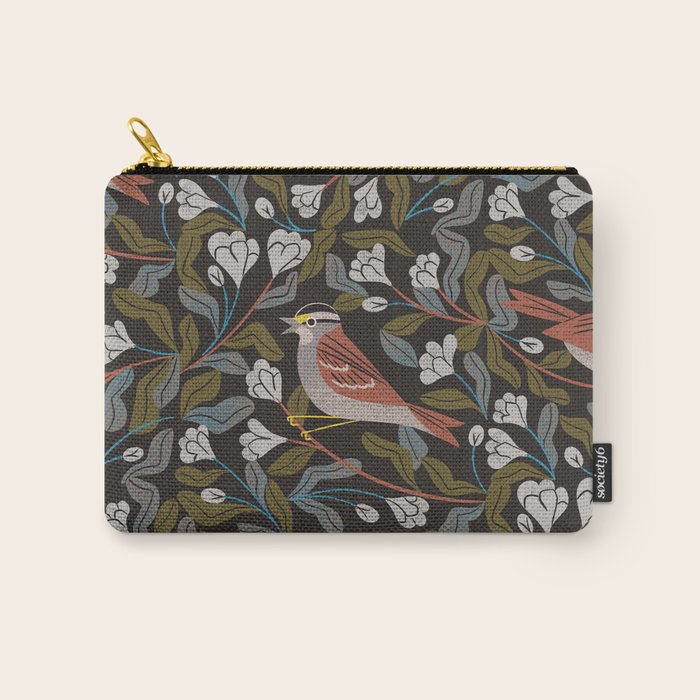 Sparrows And Apple Blossoms Carry All Pouch Gallery Image 1