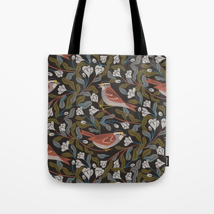 Sparrows And Apple Blossoms Tote Bag Gallery Image 1