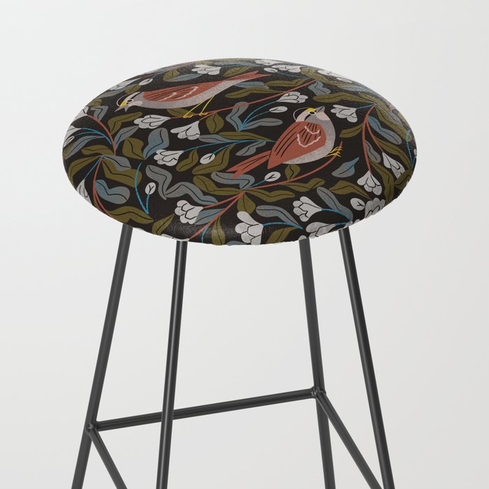 Sparrows And Apple Blossoms Stool Gallery Image 2