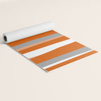 Stripes Abstract, Orange and Grey Yoga Mat Gallery Image 2