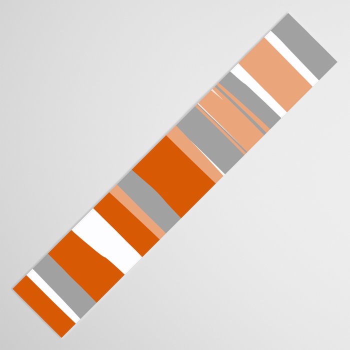 Stripes Abstract, Orange and Grey Table Runner Gallery Image 3