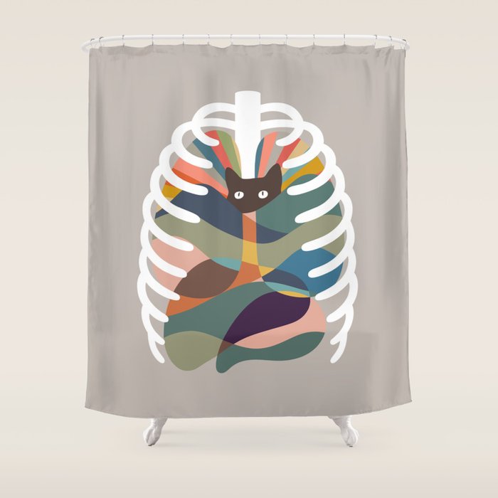 Cat Landscape 107: Here Comes the Cat Shower Curtain Gallery Image 1