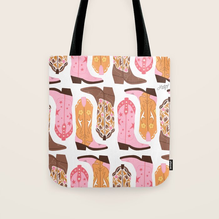 Pink Cowboy Boots  Tote Bag Gallery Image 1
