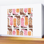 Pink Cowboy Boots  Wall Mural Gallery Image 2