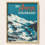 Vintage Ski Aspen Poster Serving Tray Gallery Image 1