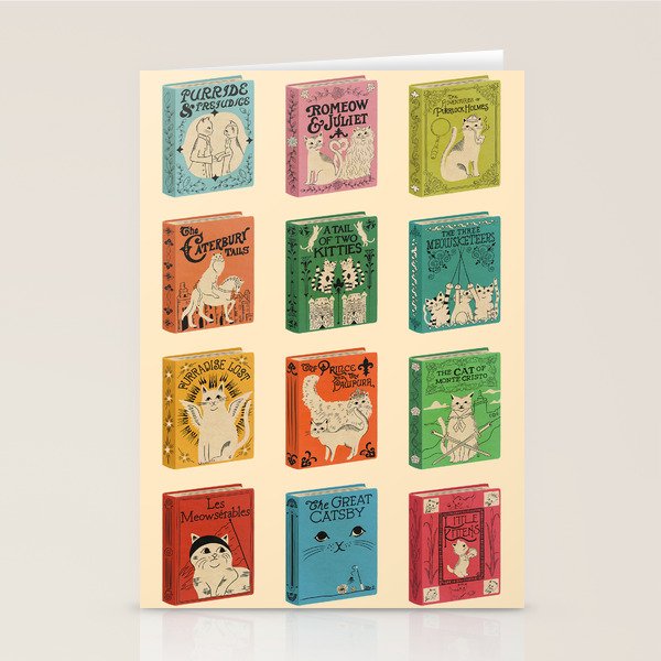 Meowsterpieces of Kiterature - Cat Literature Puns Stationery Card Gallery Image 2