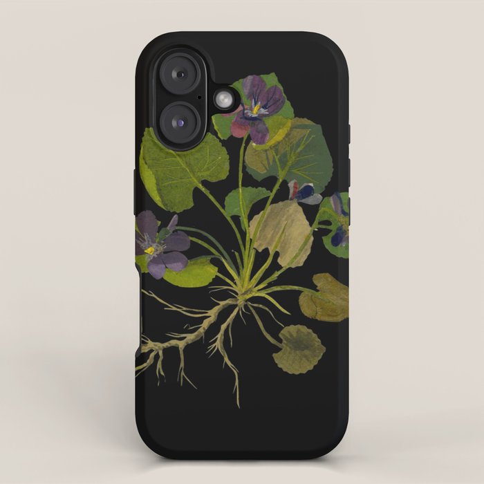 Viola Odorata  by Mary Delany Paper Collage Floral Flower Botanical Paper Mosaic Vintage Scientific Plant Anatomy iPhone Case Gallery Image 1