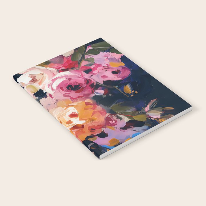 Splashes of Pink and Navy Flowery Art Notebook Gallery Image 2
