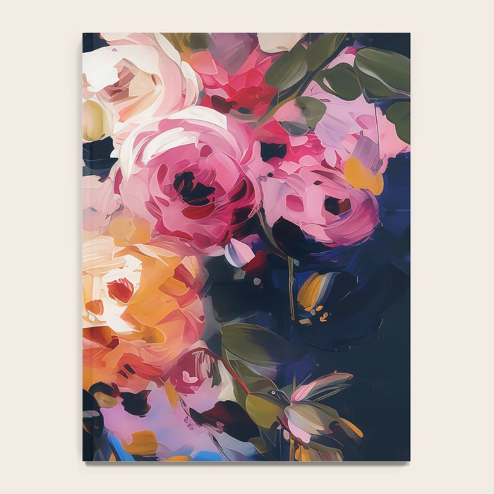 Splashes of Pink and Navy Flowery Art Notebook Gallery Image 4