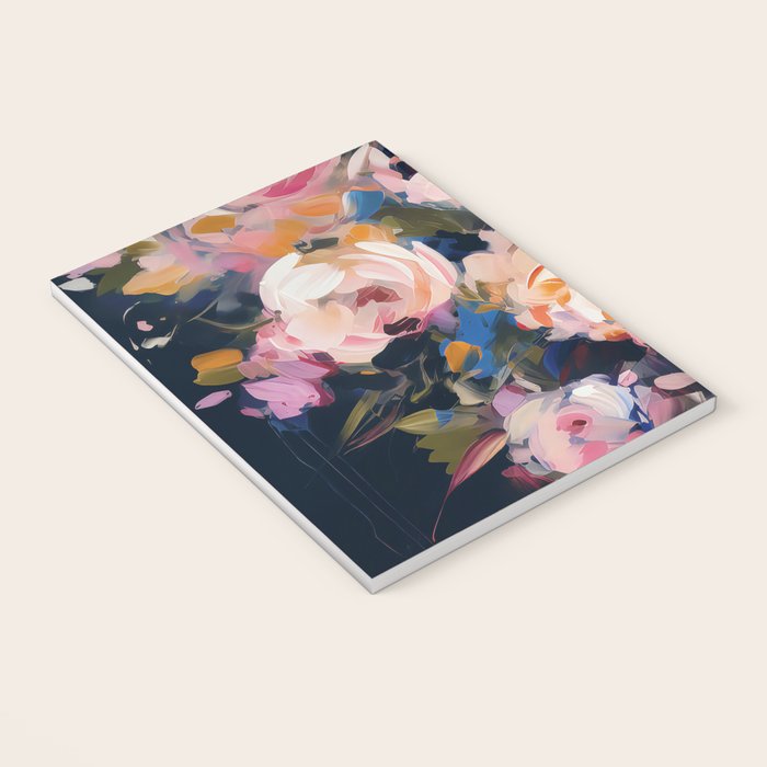 Splashes of Pink and Navy Flowery Art Notebook Gallery Image 3