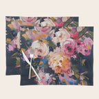 Splashes of Pink and Navy Flowery Art Placemat Gallery Image 1