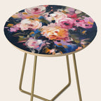 Splashes of Pink and Navy Flowery Art Side Table Gallery Image 2