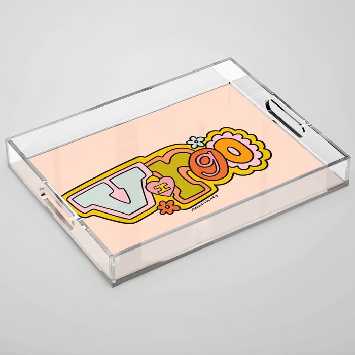 Virgo Doodle Letters Acrylic Tray Gallery Image 1