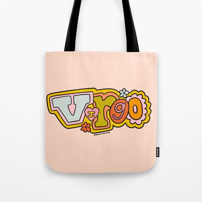 Virgo Doodle Letters Tote Bag Gallery Image 1