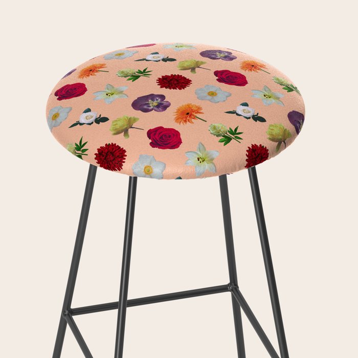 sunshine orange flower collage Stool Gallery Image 2
