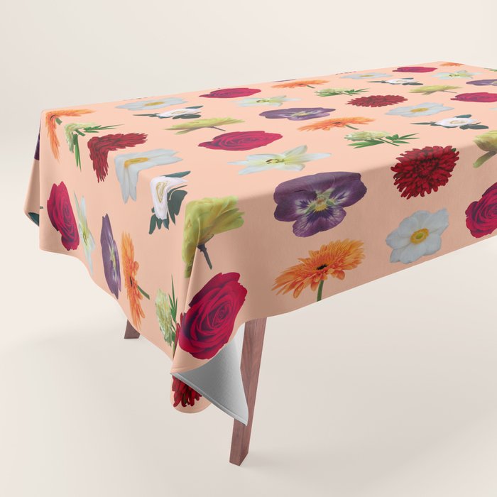 sunshine orange flower collage Tablecloth Gallery Image 1