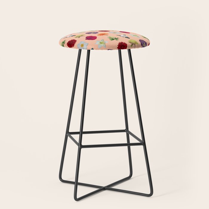 sunshine orange flower collage Stool Gallery Image 1