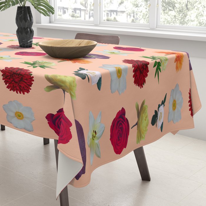 sunshine orange flower collage Tablecloth Gallery Image 3