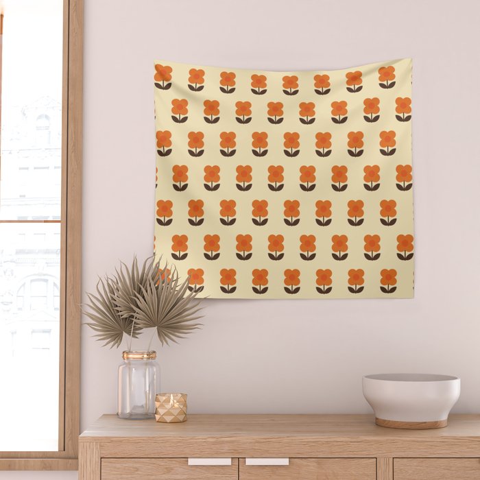 70s Flower Pattern #2 Wall Tapestry Gallery Image 2