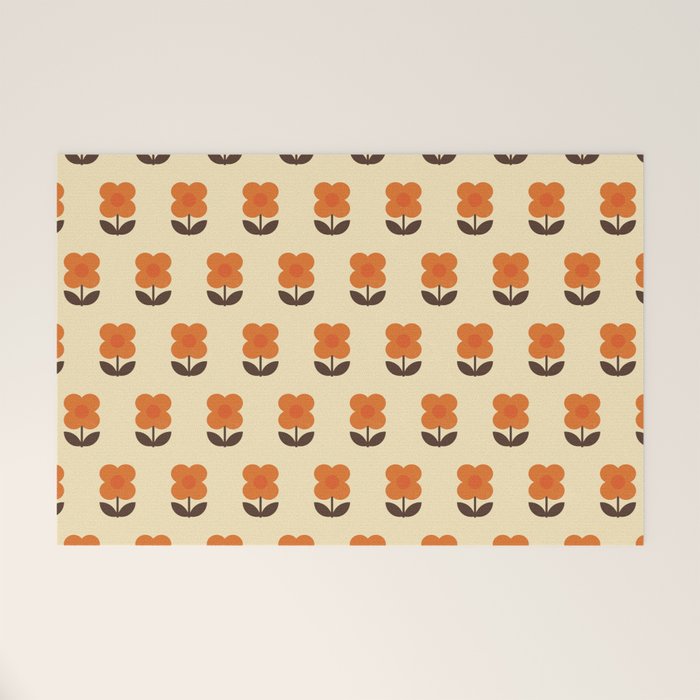 70s Flower Pattern #2 Welcome Mat Gallery Image 1