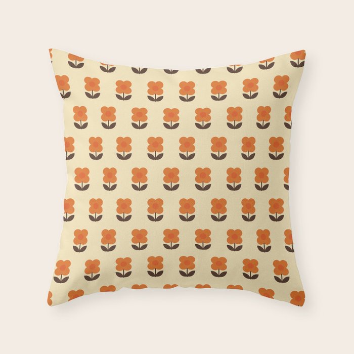 70s Flower Pattern #2 Throw Pillow Gallery Image 6
