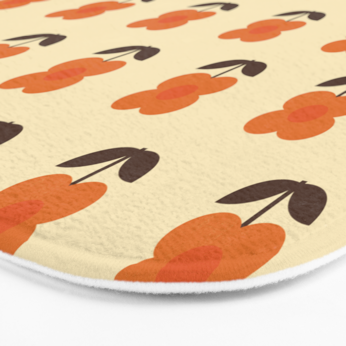 70s Flower Pattern #2 Bath Mat Gallery Image 3