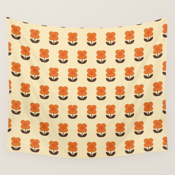 70s Flower Pattern #2 Wall Tapestry Gallery Image 1