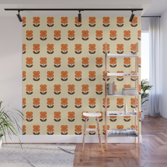 70s Flower Pattern #2 Wall Mural Gallery Image 1