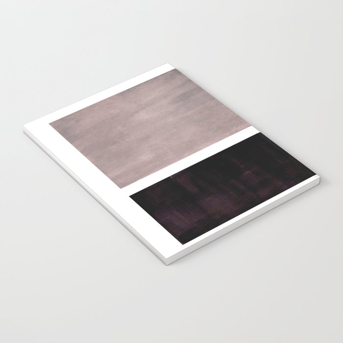 Mid Century Modern Minimalist Art Colorblock Rothko Inspired Squares Grey and Black Simple Abstract Notebook Gallery Image 3